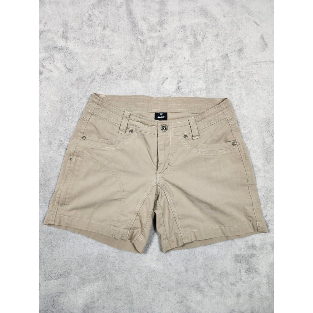 KÜHL Women's Hiking Shorts Size 2 Small Tan Stretch Splash 5.5" Used